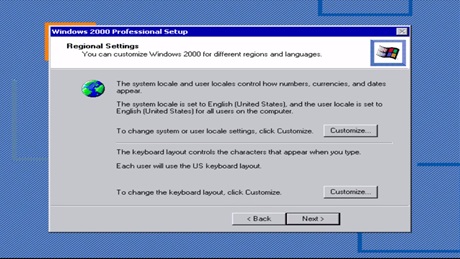 Windows 2000 Regional